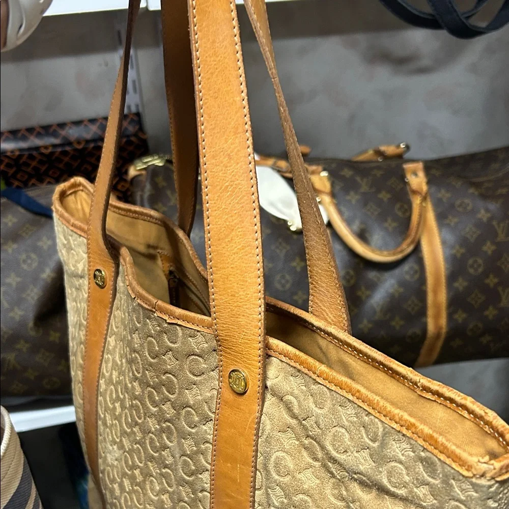 ❤️Sold❤️Celine Macadam suede leather embossed Tote Bag - Picture 4 of 8